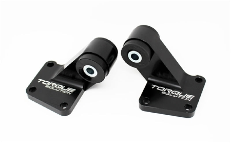 Torque Solution 03-06 Mitsubishi EVO VII-IX Billet Rear Differential Mounts - Black TS-EV-196