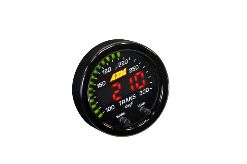 AEM X-Series Temperature 100-300F Gauge Kit (ONLY Black Bezel and Water Temp. Faceplate) 30-0302