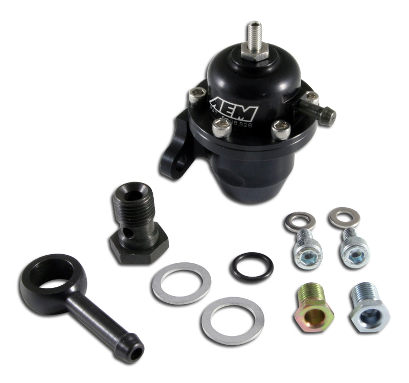 AEM 96-97 Acura CL / 94-97 Accord / 96-00 Civic Ex Black Adjustable Fuel Pressure Regulator 25-304BK