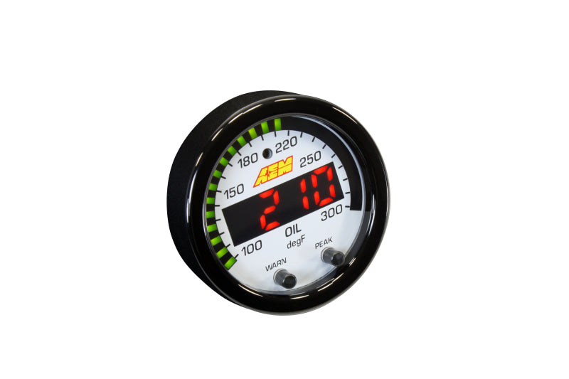 AEM X-Series Temperature 100-300F Gauge Kit (ONLY Black Bezel and Water Temp. Faceplate) 30-0302