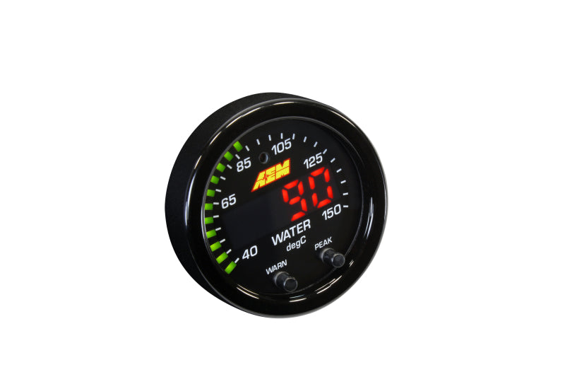 AEM X-Series Temperature 100-300F Gauge Kit (ONLY Black Bezel and Water Temp. Faceplate) 30-0302