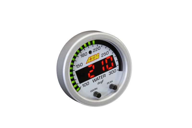 AEM X-Series Temperature 100-300F Gauge Kit (ONLY Black Bezel and Water Temp. Faceplate) 30-0302