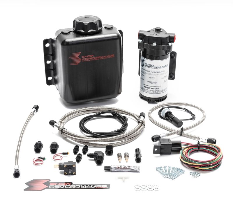 Snow Performance Stg 1 Boost Cooler F/I Water Injection Kit (Incl. SS Braided Line and 4AN Fittings) SNO-201-BRD