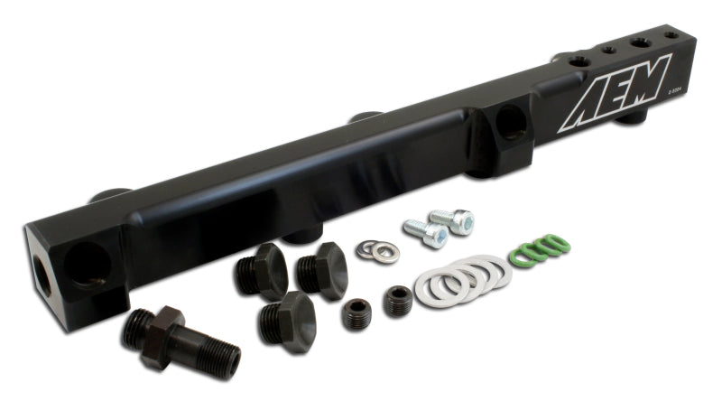 AEM 90-93 Accord DX/LX/SE/EX & 92-01 Prelude S/Si/Si VTEC Black Fuel Rail 25-104BK