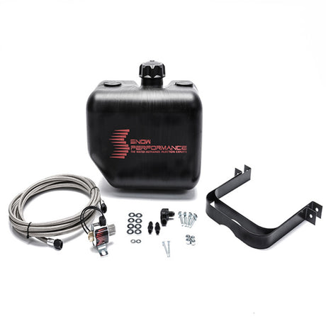 Snow Performance Water Tank Upgrade 2.5gal Braided SS Line w/Bracket/Solenoid/Hose/Fittings SNO-40014-BRD