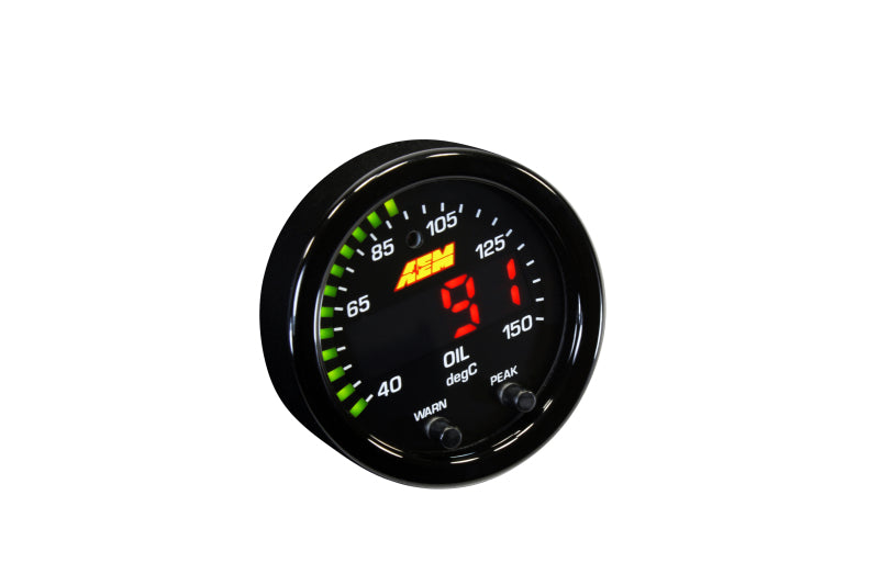 AEM X-Series Temperature 100-300F Gauge Kit (ONLY Black Bezel and Water Temp. Faceplate) 30-0302