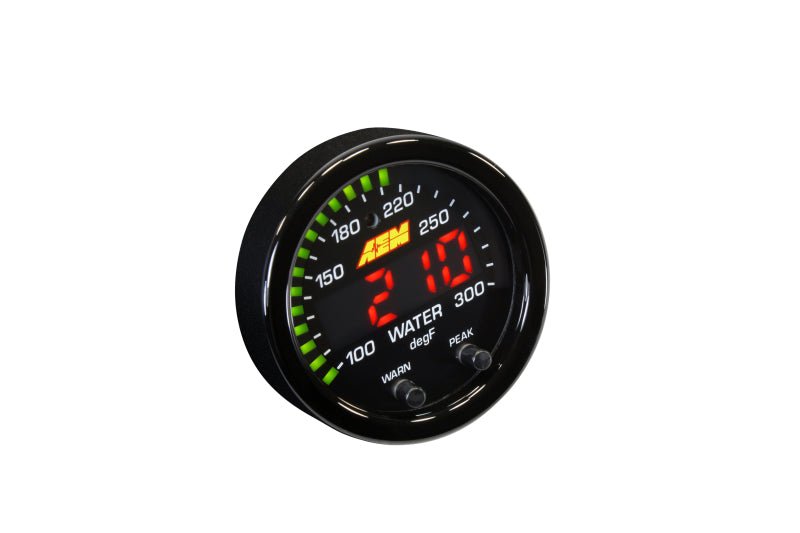 AEM X-Series Temperature 100-300F Gauge Kit (ONLY Black Bezel and Water Temp. Faceplate) 30-0302