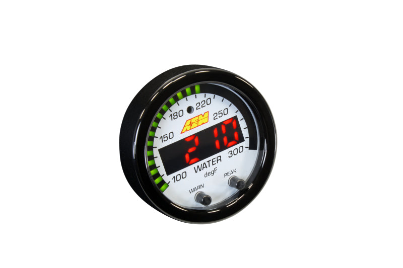 AEM X-Series Temperature 100-300F Gauge Kit (ONLY Black Bezel and Water Temp. Faceplate) 30-0302