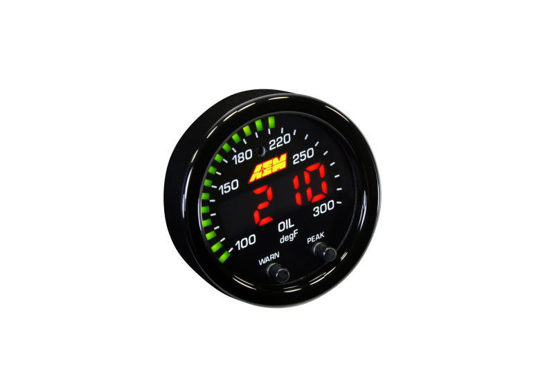AEM X-Series Temperature 100-300F Gauge Kit (ONLY Black Bezel and Water Temp. Faceplate) 30-0302