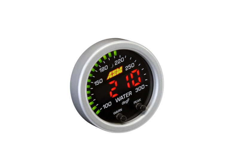AEM X-Series Temperature 100-300F Gauge Kit (ONLY Black Bezel and Water Temp. Faceplate) 30-0302