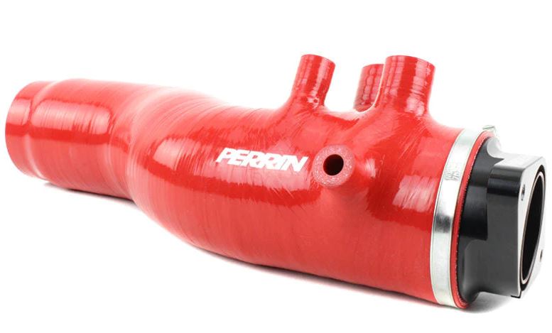 Perrin 2015-2021 Subaru WRX Red 3in Turbo Inlet Hose with Nozzle PSP-INT-424RD