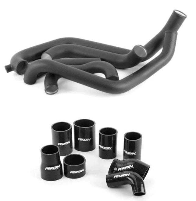 Perrin 02-07 WRX/STi FMIC Black Boost Tubes with Black Silicone PSP-ITR-400-2BK/BK