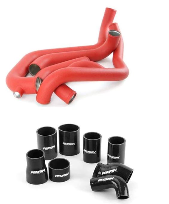 Perrin 02-07 WRX/STi FMIC Red Boost Tubes w/ Black Silicone PSP-ITR-400-2RD/BK