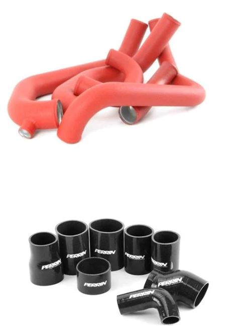 Perrin 08+ STi FMIC Red Boost Tubes w/ Black Silicone PSP-ITR-430-2RD/BK
