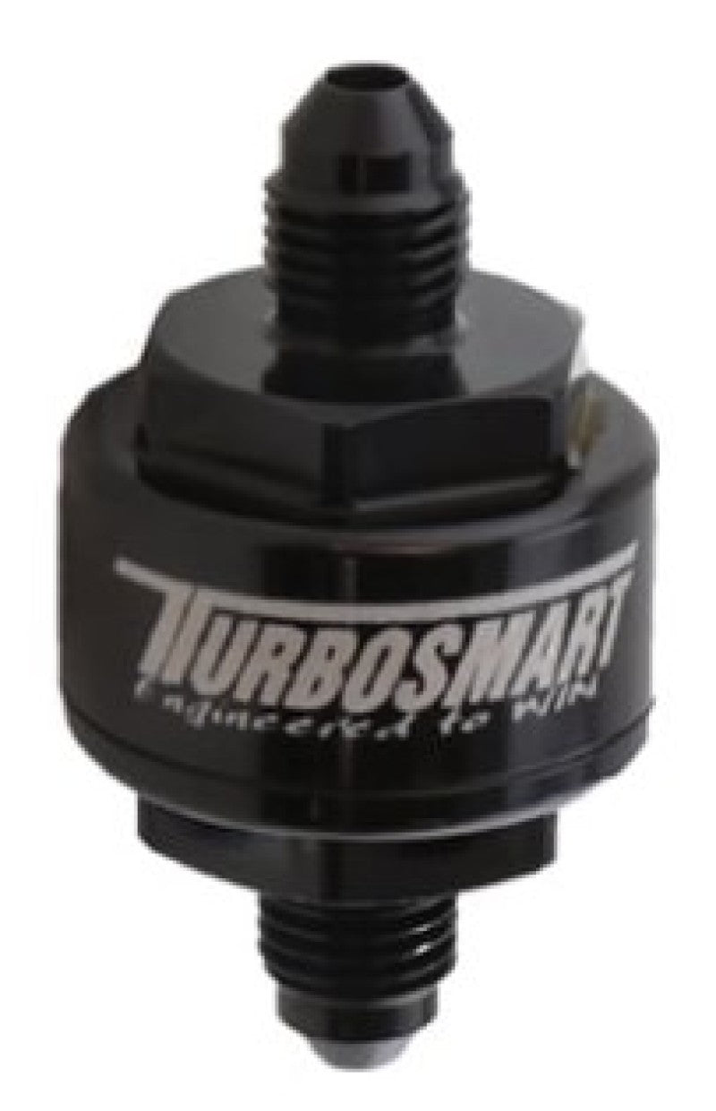 Turbosmart Billet Turbo Oil Feed Filter w/ 44 Micron Pleated Disc AN-3 Male Inlet - Black TS-0804-1001