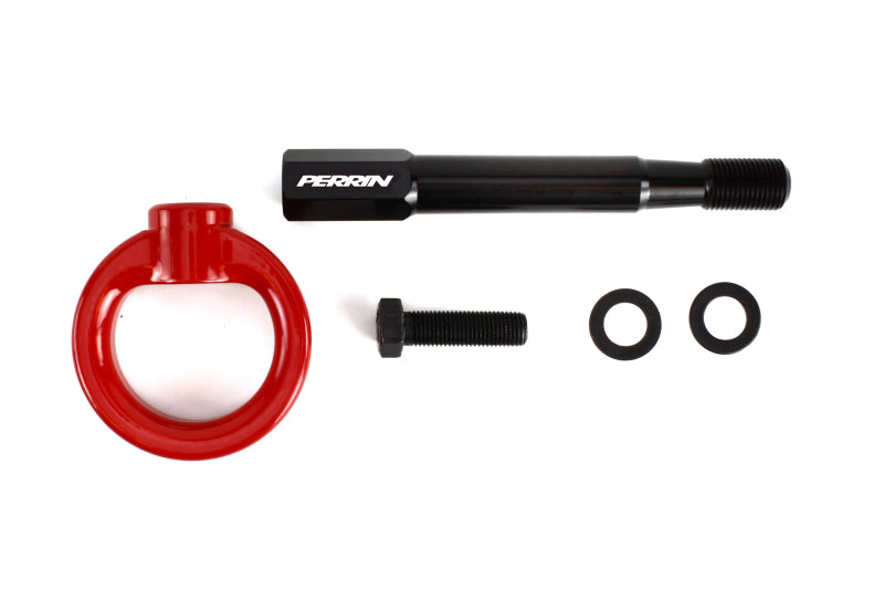 Perrin 2022 Subaru WRX / 18-21 Crosstrek Tow Hook Kit (Rear) - Red PSP-BDY-257RD