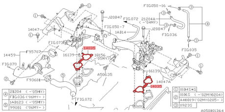 Intake manifold gasket - 14035AA421