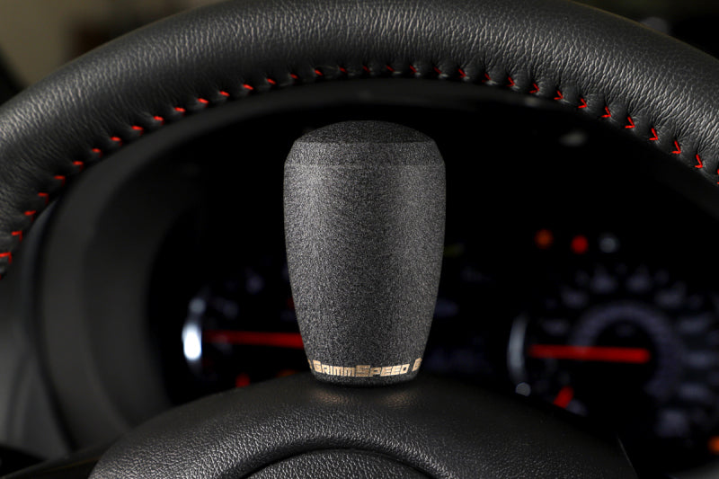 GrimmSpeed Shift Knob Stainless Steel - Subaru 5 Speed and 6 Speed Manual Transmission - Black 380001