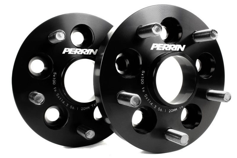 Perrin Wheel Adapter 20mm Bolt-On Type 5x100 to 5x114.3 w/ 56mm Hub (Set of 2) PSP-WHL-220BK