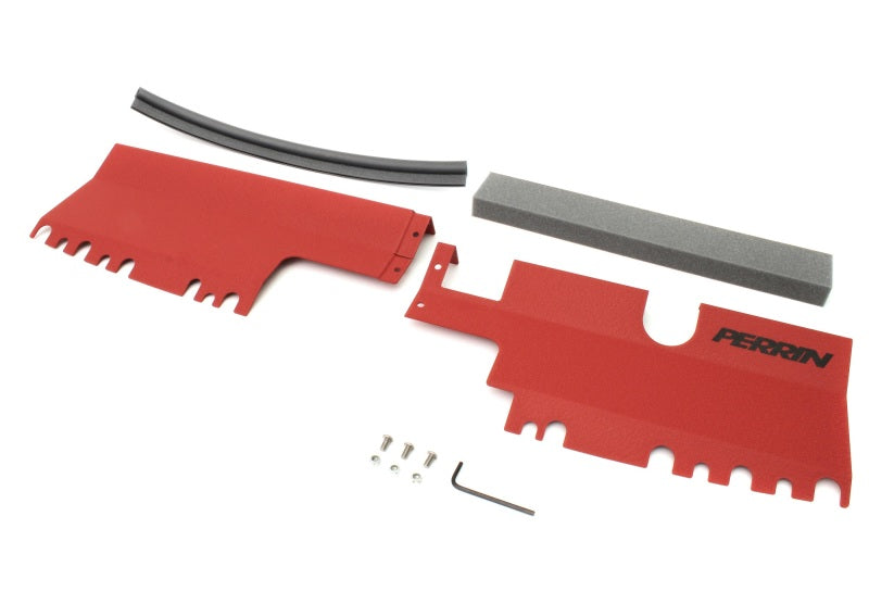 Perrin 15-21 WRX/STI Radiator Shroud (Without OEM Intake Scoop) - Red PSP-ENG-512-2RD