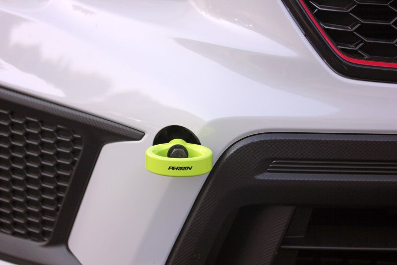 Perrin 18-21 WRX/STI / 13-20 BRZ / 17-20 Toyota 86 Front Tow Hook Kit - Neon Yellow PSP-BDY-235NY