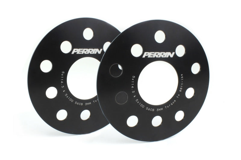 Perrin Subaru 5x114.3/5x100 3mm Slip-On Wheel Spacers - w/ 56mm Hubs (No Studs) PSP-WHL-103BK