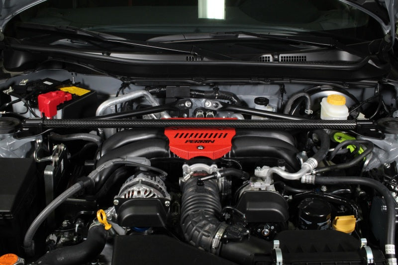 Perrin 2013+ BRZ/FR-S/86/GR86 Front Strut Brace - Carbon Fiber (Requires Removal of OEM Engine Cover) PSP-SUS-066CF