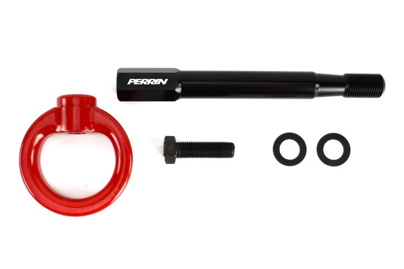 Perrin 2022 Subaru WRX / 18-21 Crosstrek / 14-21 Forester Tow Hook Kit (Front) - Red PSP-BDY-237RD