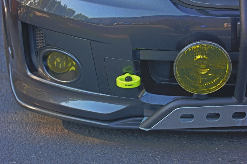 Perrin 08-14 Subaru WRX/STI Tow Hook Kit (Front) - Neon Yellow PSP-BDY-231NY