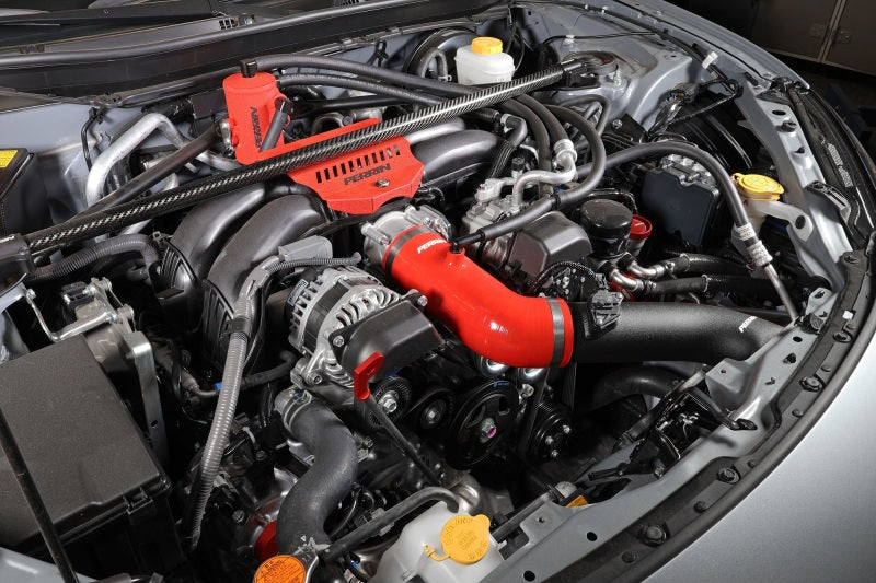 Perrin 22-23 Subaru BRZ/Toyota GR86 Silicone Inlet Hose (3in. ID / SS Wire) - Red PSP-INT-432RD
