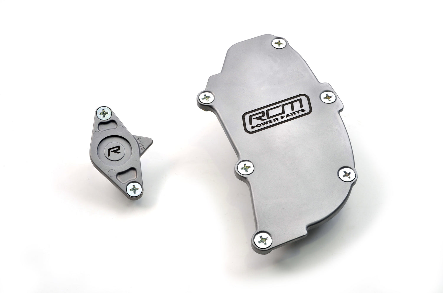 RCM 2 Piece Silver Billet Gudgeon Pin & Oil Separator Cover Kit