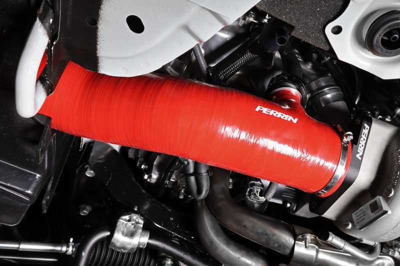 Perrin 2022+ Subaru WRX Red 3in Turbo Inlet Hose w/ Nozzle PSP-INT-425RD