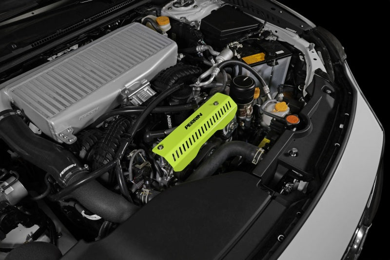 Perrin 22-23 Subaru WRX Pulley Cover (Short Version - Works w/AOS System) - Neon Yellow PSP-ENG-154NY