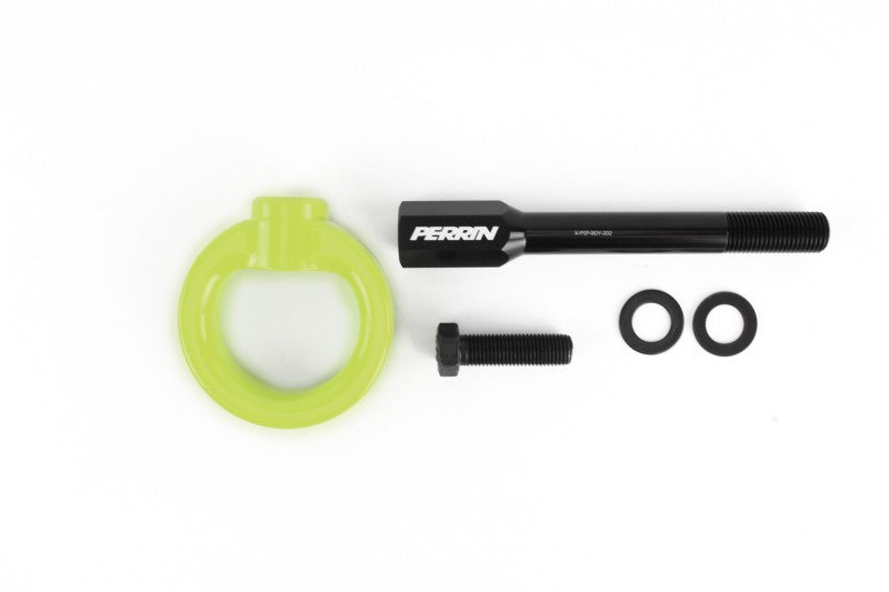 Perrin 02-07 Subaru WRX/STI Tow Hook Kit (Front) - Neon Yellow PSP-BDY-230NY