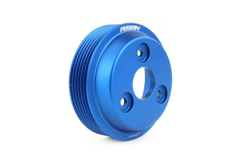 Perrin 15-22 Subaru WRX / 14-18 FXT / 18-21 Crosstrek Lightweight Water Pump Pulley - Blue PSP-ENG-112BL