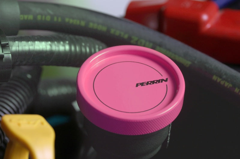 Perrin 02-21 Subaru WRX / 2022 BRZ & GR86 / 04-21 STI / 00-18 Forester XT Oil Fill Cap - Hyper Pink PSP-ENG-711HP