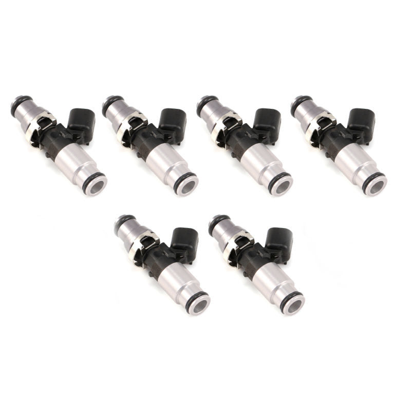 Injector Dynamics 1050X Injectors 14mm (Grey) Adaptor Top - (Silver) Bottom Adapter (Set of 6) 1050.60.14.14B.6
