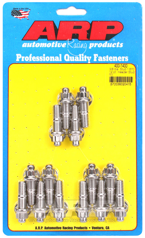 ARP 3/8 x .750 SS 12pt header stud kit 400-1400