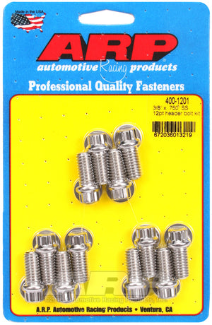 ARP 3/8 x .750 SS 12pt Header Bolt Kit 400-1201