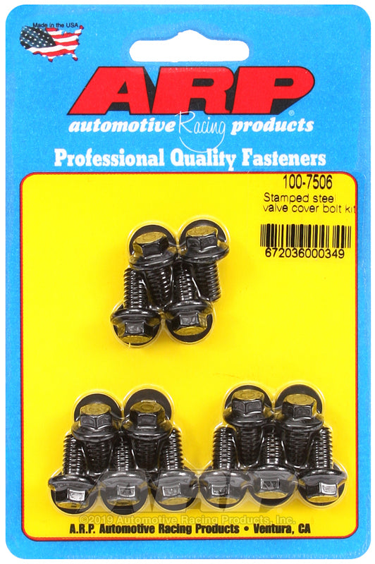 ARP Stamped Steel Hex Valve Cover Bolt Kit 6-Point Hex Head 1/14in - 20 Thread (Set of 14) 100-7506