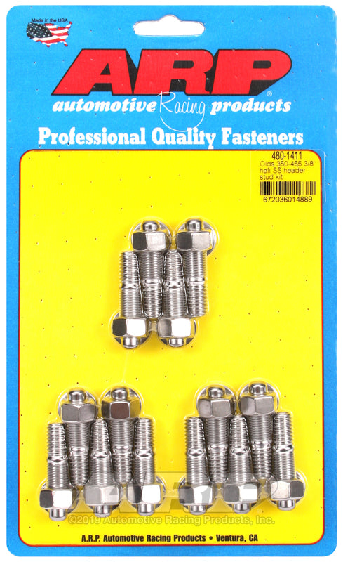ARP Olds 350-455 3/8in hex SS header stud kit 480-1411