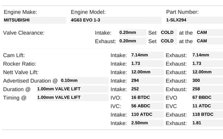 1-SLX294 |  Solid / 4G63 EVO 1-3