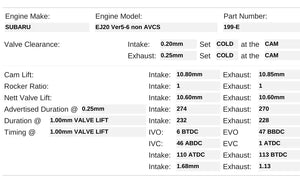 199-E | EJ20 V5+ non AVCS