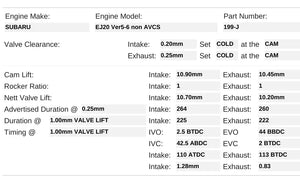 199-J | EJ20 V5+ non AVCS