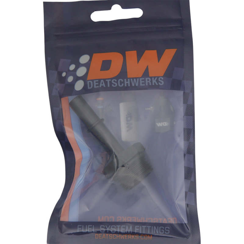 DeatschWerks 10AN ORB Male to 3/8in Male EFI Quick Connect Adapter - Anodized Matte Black 6-02-0125-B