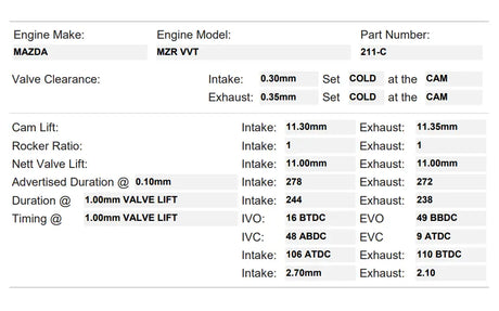 211-C | MZR 2.0l LF-VE (NA)