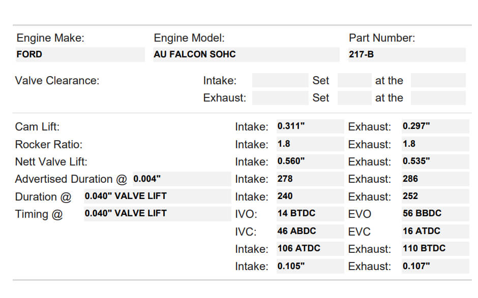 217-B | Ford Falcon AU