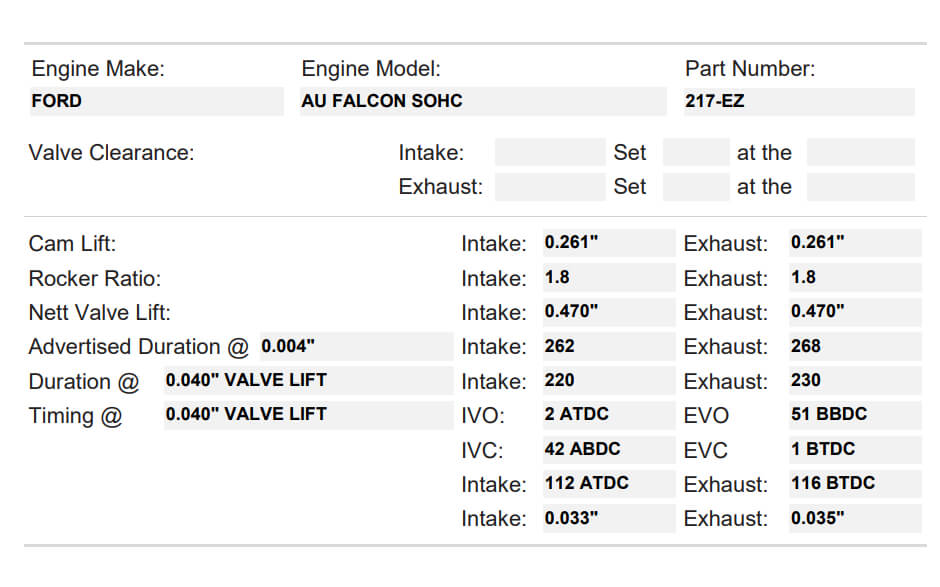 217-EZ | Ford Falcon AU