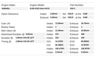 220-C | EJ257 STI Dual AVCS