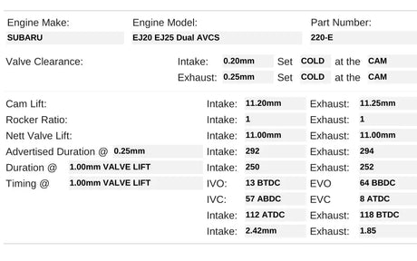 220-E | EJ257 STI Dual AVCS